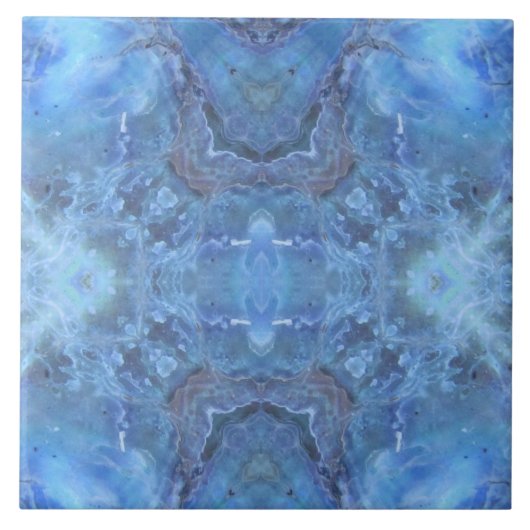 Zachte Blues Golven & Curven Tegeltje (Voorkant)