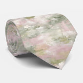 Zachte Blush Abstracte Waterverf Stropdas (Opgerold)