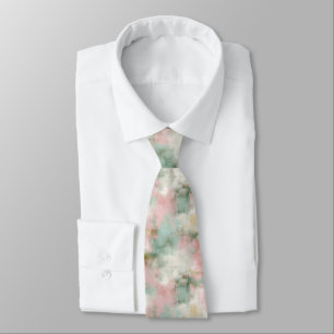 Zachte Blush Abstracte Waterverf Stropdas