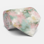 Zachte Blush Abstracte Waterverf Stropdas (Opgerold)
