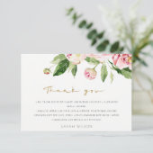 Zachte Blush Bloem Pioen Watercolor Bruidsdouche Bedankkaart (Staand voorkant)