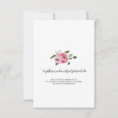 Zachte Blush Bloemachtige Bruiloft RSVP Kaartje (Achterkant)