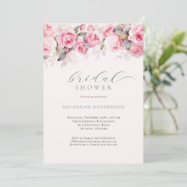 Zachte Blush Bloemachtige Bruiloftfeest Bewerkbaar Kaart