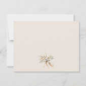 Zachte Blush Bloemen Champagne wijnglazen bruiloft RSVP Kaartje (Achterkant)