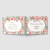 Zachte Blush Bloemen Goud Lijst Christelijke Bruil Gastenboek (Volledig)