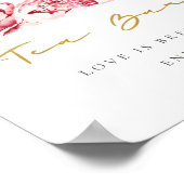 Zachte Blush Bloemen Pioen Waterverf Tea Bar Sign Poster (Hoek)