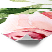 Zachte Blush Bloemenaquarel Bruidsdouche Welkom Poster (Hoek)