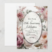 Zachte Blush Bloemige Pioenroos en Rozen Serenade Kaart (Voorkant / Achterkant)