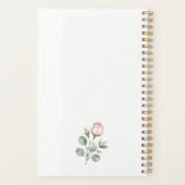 Zachte Blush Bloemige Watercolor Gepersonaliseerde Planner (Achterkant)