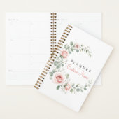 Zachte Blush Bloemige Watercolor Gepersonaliseerde Planner (Display)