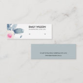 ZACHTE BLUSH BLUE FLORAL STUD EARRING DISPLAY LOGO MINI VISITEKAARTJE (Voorkant / Achterkant)