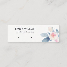 ZACHTE BLUSH BLUE FLORAL STUD EARRING DISPLAY LOGO MINI VISITEKAARTJE