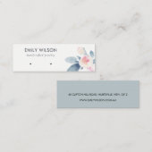 ZACHTE BLUSH BLUE FLORAL STUD EARRING DISPLAY LOGO MINI VISITEKAARTJE (Voorkant / Achterkant)