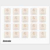 Zachte Blush Champagne wijnglazen Adres Vierkante Sticker (Vel)