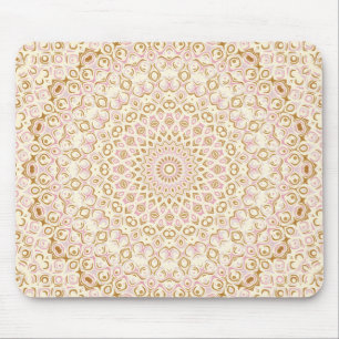 Zachte Blush en Gouden Geometrische Ontwerp Muismat