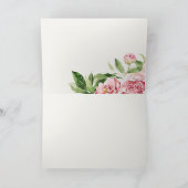 Zachte Blush Florale Pioen Waterverf Bruiloftsdouc Bedankkaart (Binnen)