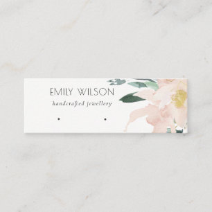 ZACHTE BLUSH GOLD FLORAL WATERVERF EARRING DISPLAY MINI VISITEKAARTJE
