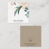 ZACHTE BLUSH GOLD FLORAL WATERVERF EARRING DISPLAY VIERKANTE VISITEKAARTJE (Voorkant / Achterkant)