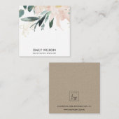 ZACHTE BLUSH GOLD FLORAL WATERVERF EARRING DISPLAY VIERKANTE VISITEKAARTJE (Voorkant / Achterkant)