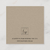 ZACHTE BLUSH GOLD FLORAL WATERVERF EARRING DISPLAY VIERKANTE VISITEKAARTJE (Achterkant)