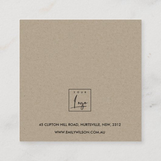 ZACHTE BLUSH GOLD FLORAL WATERVERF EARRING DISPLAY VIERKANTE VISITEKAARTJE (Achterkant)