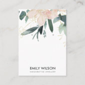 ZACHTE BLUSH GOLD FLORAL WATERVERF EARRING DISPLAY VISITEKAARTJE (Voorkant)