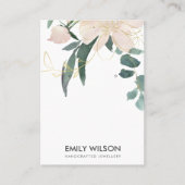 ZACHTE BLUSH GOLD FLORAL WATERVERF EARRING DISPLAY VISITEKAARTJE (Voorkant)