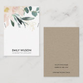 ZACHTE BLUSH GOLD FLORAL WATERVERF KETTING DISPLAY VISITEKAARTJE (Voorkant / Achterkant)