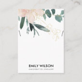 ZACHTE BLUSH GOLD FLORAL WATERVERF KETTING DISPLAY VISITEKAARTJE (Voorkant)