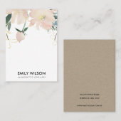 ZACHTE BLUSH GOLD FLORAL WATERVERF KETTING DISPLAY VISITEKAARTJE (Voorkant / Achterkant)