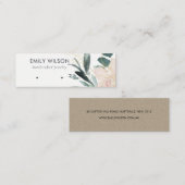 ZACHTE BLUSH GOUDEN BLOEMEN WATERVERF OORBEL DISPL MINI VISITEKAARTJE (Voorkant / Achterkant)