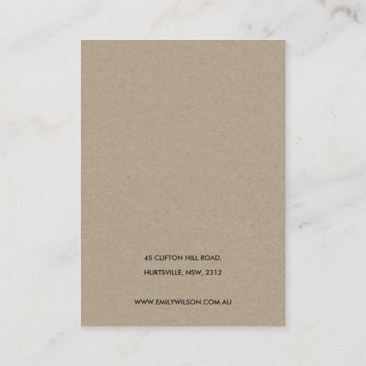 ZACHTE BLUSH GOUDEN BLOEMEN WATERVERF OORBEL DISPL VISITEKAARTJE (Achterkant)