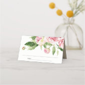 Zachte Blush Groene Pioen Rozen Bruiloftsdouche Plaatskaartje (Voorkant)