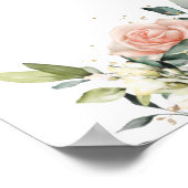 Zachte Blush Ivoren Bloemige Liefde is Zoet Neem e Poster (Hoek)