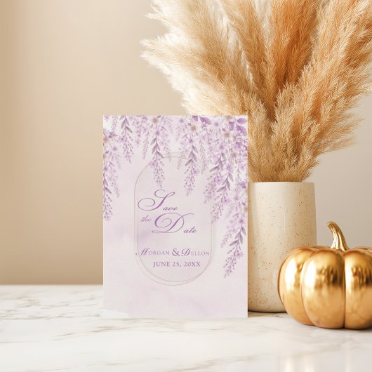 Zachte Blush Lavendel Bloemencode QR Wedding Save The Date