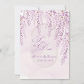 Zachte Blush Lavendel Bloemencode QR Wedding Save The Date (Voorkant)
