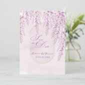 Zachte Blush Lavendel Bloemencode QR Wedding Save The Date (Staand voorkant)
