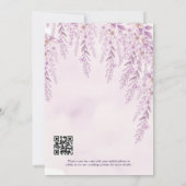 Zachte Blush Lavendel Bloemencode QR Wedding Save The Date (Achterkant)