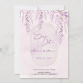 Zachte Blush Lavendel Bloemige Foto QR Code Huweli Save The Date (Voorkant)