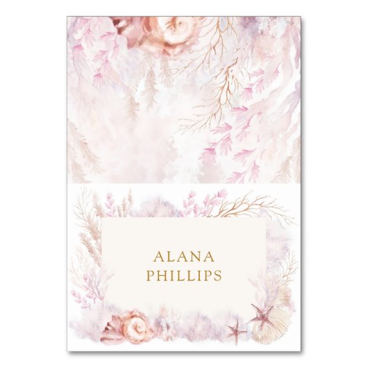 Zachte Blush Lavendel Ocean Tafel Zitplaats Kaart (Voorkant)