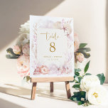 Zachte Blush Lavendel Ocean Trouwtafel Nummer Kaart<br><div class="desc">Het elegante ontwerp heeft zachte pasteltinten van blush en lavendel,  die naadloos samenvloeien met charmante illustraties van zeeschelpen,  koraalriffen en zeesterren,  waardoor een perfecte setting voor uw speciale gelegenheid wordt gecreëerd.</div>