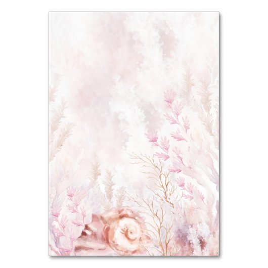 Zachte Blush Lavendel Ocean Trouwtafel Nummer Kaart (Achterkant)