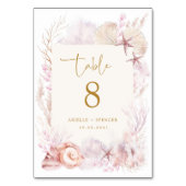 Zachte Blush Lavendel Ocean Trouwtafel Nummer Kaart (Voorkant)