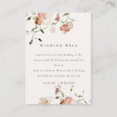 Zachte blush Meadow Floral Wishing Well Wedding Informatiekaartje (Voorkant)