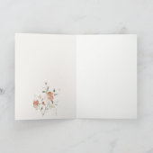 Zachte Blush Meadow Waterverf Floral Lijst Weddens Bedankkaart (Binnen)