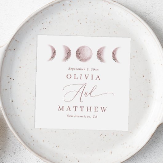 Zachte Blush Moon | Delicate Elegant Script Weddin Servet