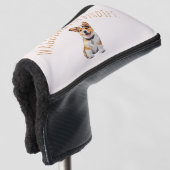 Zachte Blush-Neutrale Corgi 'Kwispelend naar Vogel Golfheadcover (3/4 voorkant)