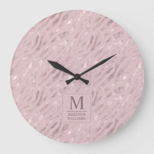 Zachte Blush Pastel Roze Goud Zilver Glitter Patro Grote Klok