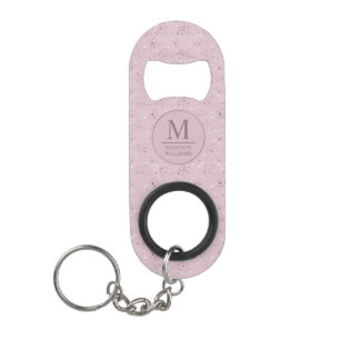 Zachte Blush Pastel Roze Gouden Stip Glitter Patro Mini Flessenopener
