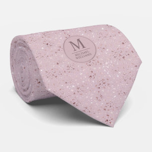 Zachte Blush Pastel Roze Gouden Stippen Glitter Pa Stropdas